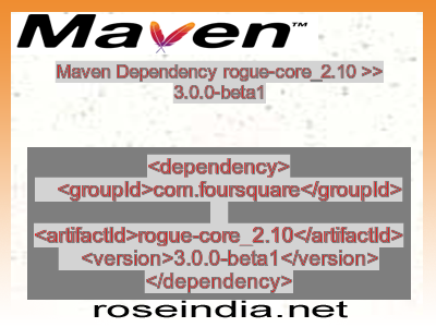 Maven dependency of rogue-core_2.10 version 3.0.0-beta1