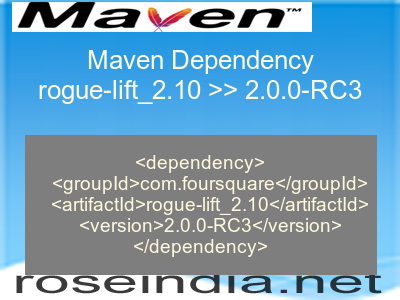 Maven dependency of rogue-lift_2.10 version 2.0.0-RC3