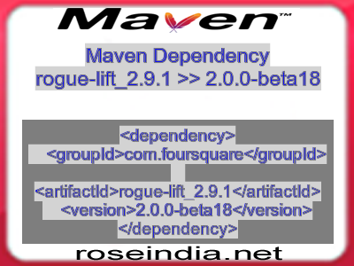 Maven dependency of rogue-lift_2.9.1 version 2.0.0-beta18