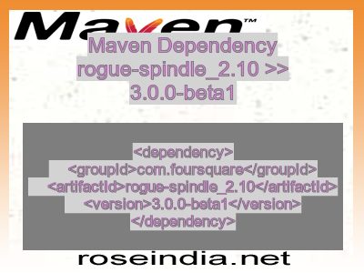 Maven dependency of rogue-spindle_2.10 version 3.0.0-beta1