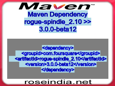 Maven dependency of rogue-spindle_2.10 version 3.0.0-beta12