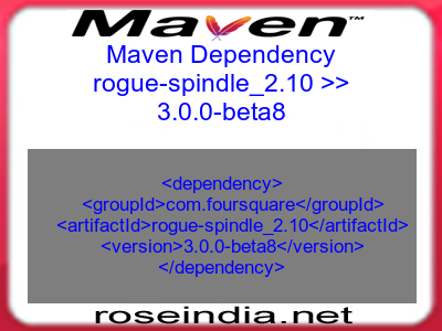 Maven dependency of rogue-spindle_2.10 version 3.0.0-beta8