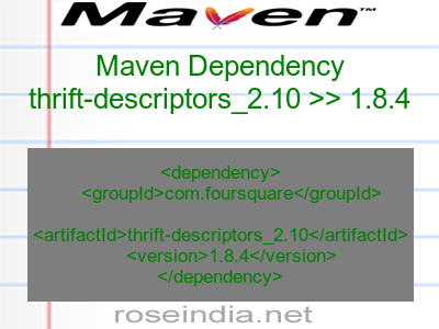 Maven dependency of thrift-descriptors_2.10 version 1.8.4
