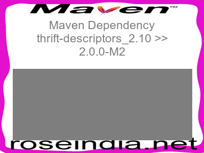 Maven dependency of thrift-descriptors_2.10 version 2.0.0-M2