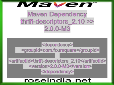 Maven dependency of thrift-descriptors_2.10 version 2.0.0-M3