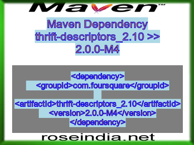 Maven dependency of thrift-descriptors_2.10 version 2.0.0-M4