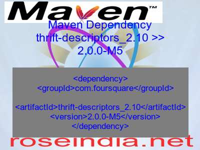 Maven dependency of thrift-descriptors_2.10 version 2.0.0-M5