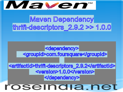Maven dependency of thrift-descriptors_2.9.2 version 1.0.0