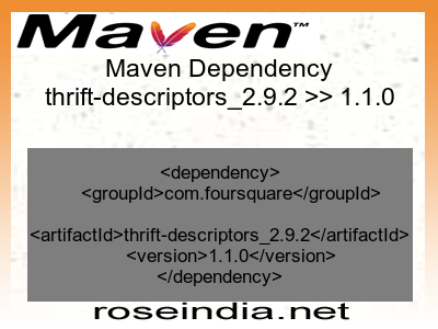 Maven dependency of thrift-descriptors_2.9.2 version 1.1.0