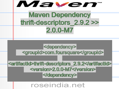 Maven dependency of thrift-descriptors_2.9.2 version 2.0.0-M7