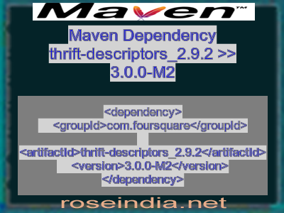 Maven dependency of thrift-descriptors_2.9.2 version 3.0.0-M2