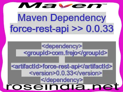 Maven dependency of force-rest-api version 0.0.33