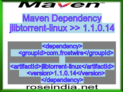 Maven dependency of jlibtorrent-linux version 1.1.0.14