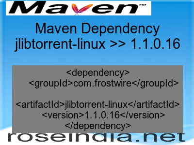 Maven dependency of jlibtorrent-linux version 1.1.0.16