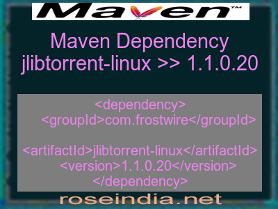Maven dependency of jlibtorrent-linux version 1.1.0.20