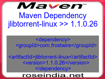 Maven dependency of jlibtorrent-linux version 1.1.0.26