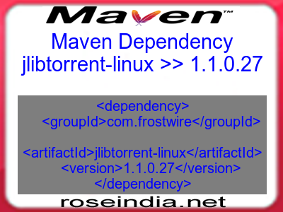 Maven dependency of jlibtorrent-linux version 1.1.0.27