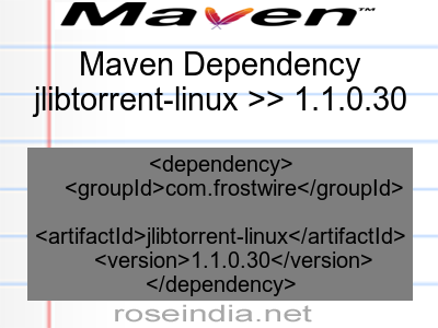Maven dependency of jlibtorrent-linux version 1.1.0.30