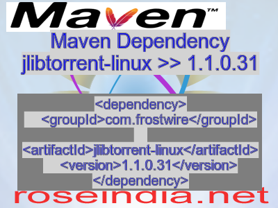 Maven dependency of jlibtorrent-linux version 1.1.0.31