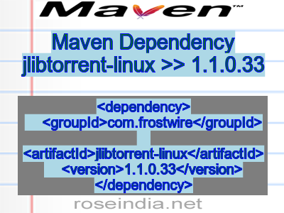 Maven dependency of jlibtorrent-linux version 1.1.0.33