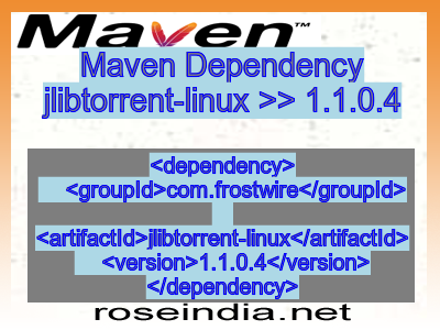 Maven dependency of jlibtorrent-linux version 1.1.0.4