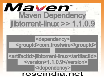 Maven dependency of jlibtorrent-linux version 1.1.0.9