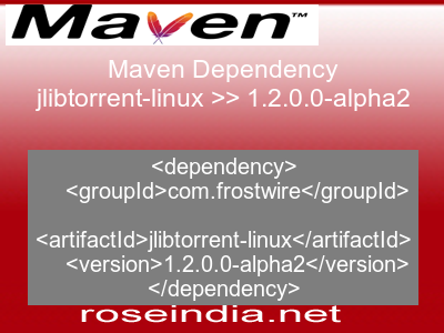Maven dependency of jlibtorrent-linux version 1.2.0.0-alpha2