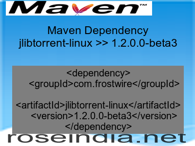 Maven dependency of jlibtorrent-linux version 1.2.0.0-beta3