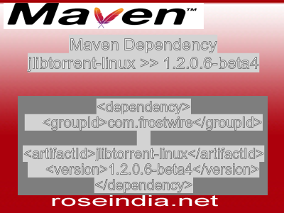 Maven dependency of jlibtorrent-linux version 1.2.0.6-beta4