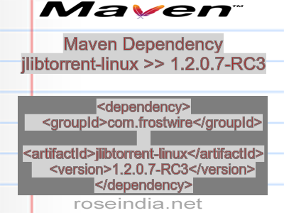 Maven dependency of jlibtorrent-linux version 1.2.0.7-RC3