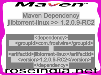 Maven dependency of jlibtorrent-linux version 1.2.0.9-RC2