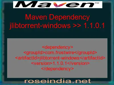 Maven dependency of jlibtorrent-windows version 1.1.0.1