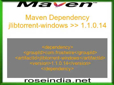 Maven dependency of jlibtorrent-windows version 1.1.0.14