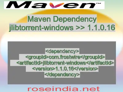 Maven dependency of jlibtorrent-windows version 1.1.0.16