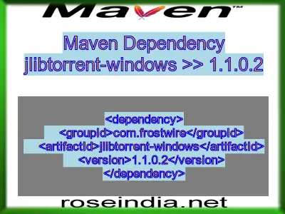 Maven dependency of jlibtorrent-windows version 1.1.0.2