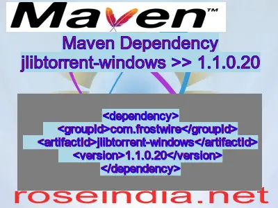 Maven dependency of jlibtorrent-windows version 1.1.0.20