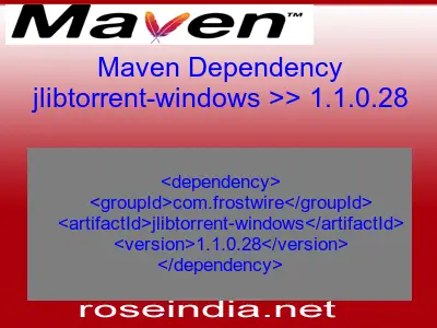 Maven dependency of jlibtorrent-windows version 1.1.0.28