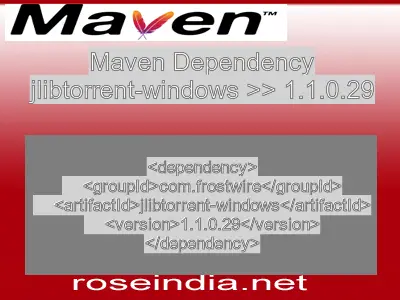 Maven dependency of jlibtorrent-windows version 1.1.0.29
