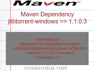 Maven dependency of jlibtorrent-windows version 1.1.0.3