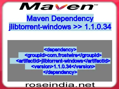 Maven dependency of jlibtorrent-windows version 1.1.0.34