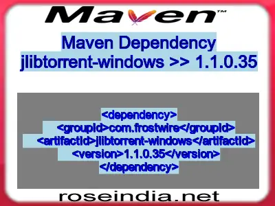 Maven dependency of jlibtorrent-windows version 1.1.0.35