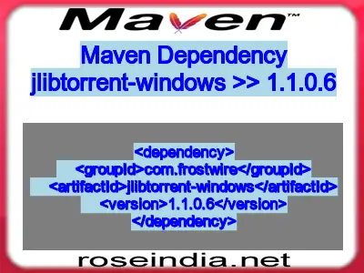 Maven dependency of jlibtorrent-windows version 1.1.0.6