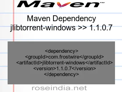 Maven dependency of jlibtorrent-windows version 1.1.0.7