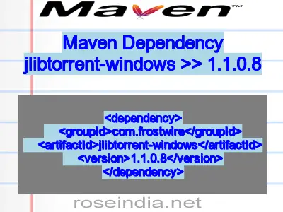 Maven dependency of jlibtorrent-windows version 1.1.0.8