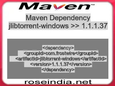 Maven dependency of jlibtorrent-windows version 1.1.1.37