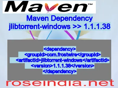 Maven dependency of jlibtorrent-windows version 1.1.1.38