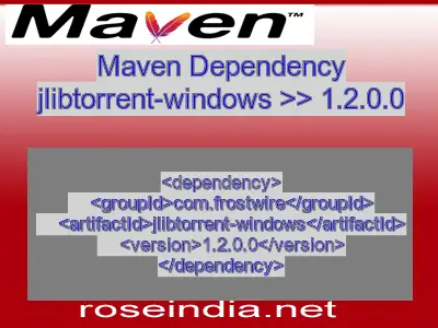 Maven dependency of jlibtorrent-windows version 1.2.0.0