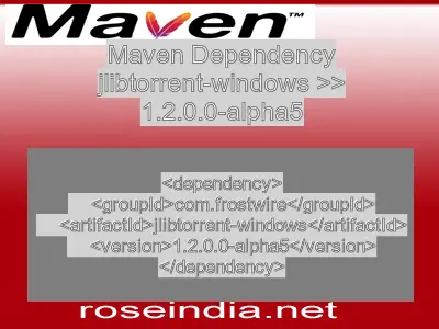 Maven dependency of jlibtorrent-windows version 1.2.0.0-alpha5