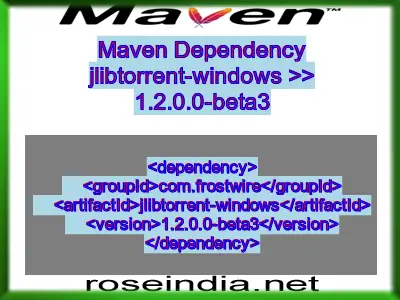 Maven dependency of jlibtorrent-windows version 1.2.0.0-beta3
