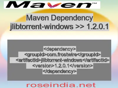 Maven dependency of jlibtorrent-windows version 1.2.0.1